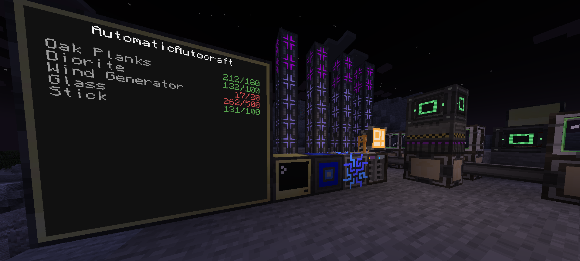Automatic autocrafting example script preview